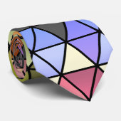 Hexagon Quilt (warmer Regenbogen) Krawatte (Gerollt)