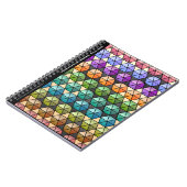 Hexagon-Quilt (warmer Regenbogen - Personalisiert) Notizblock (Linke Seite)