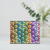Hexagon Quilt (warmer Regenbogen) Postkarte (Stehend Vorderseite)