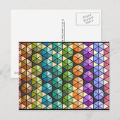 Hexagon Quilt (warmer Regenbogen) Postkarte (Vorne/Hinten)