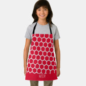 Hexagon Red White Minimal Muster Schürze (Insitu)