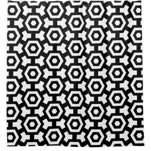 Hexagon Rings Duschvorhang (Vorderseite)