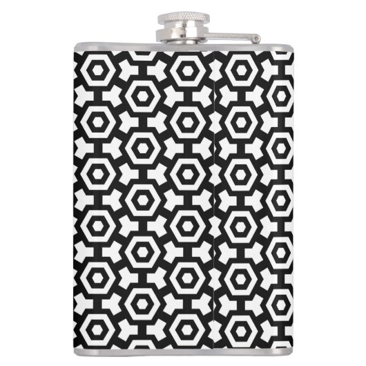 Hexagon Rings Vinyl Wrapped Flask 8oz Flachmann (Rückseite)