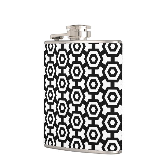 Hexagon Rings Wrapped Vinyl Flask 6oz Flachmann (Links)