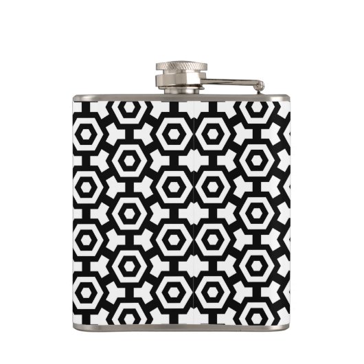 Hexagon Rings Wrapped Vinyl Flask 6oz Flachmann (Rückseite)