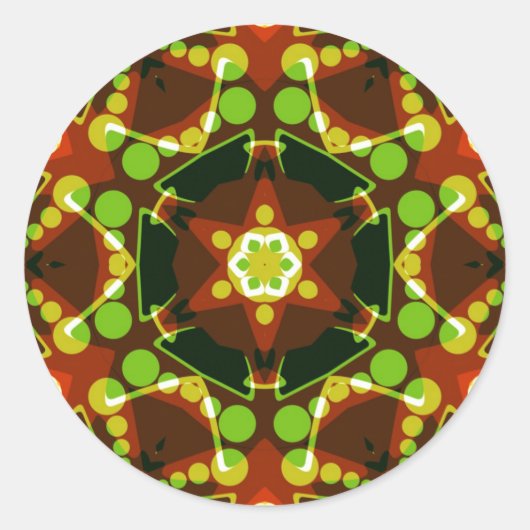 Hexagon-Sticker für geometrische Kunst Runder Aufkleber (Vorderseite)