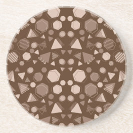 Hexagon & Triangle Pink & Brown auf braunem Muster Getränkeuntersetzer