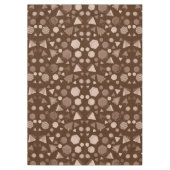 Hexagon & Triangle Pink & Brown auf braunem Muster Tischdecke (Vorderseite)