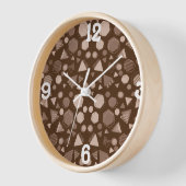 Hexagon & Triangle Pink & Brown auf braunem Muster Uhr (Winkel)