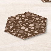 Hexagon & Triangle Pink & Brown auf braunem Muster Untersetzer (angewinkelt)