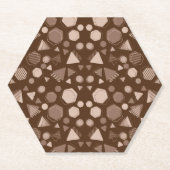 Hexagon & Triangle Pink & Brown auf braunem Muster Untersetzer (Vorderseite)