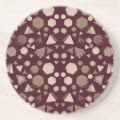 Hexagon & Triangle Pink & Brown auf dem Maroon-Mus Getränkeuntersetzer (Vorne)