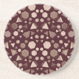 Hexagon & Triangle Pink & Brown auf dem Maroon-Mus Getränkeuntersetzer