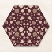Hexagon & Triangle Pink & Brown auf dem Maroon-Mus Untersetzer (Vorderseite)