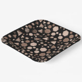 Hexagon & Triangle Pink & Brown auf schwarzem Must Pappteller (Gewinkelt)