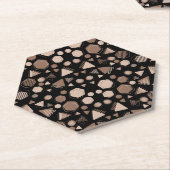 Hexagon & Triangle Pink & Brown auf schwarzem Must Untersetzer (angewinkelt)