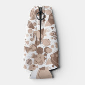 Hexagon & Triangle Pink & Brown auf weißem Muster Flaschenkühler (Rückseite)