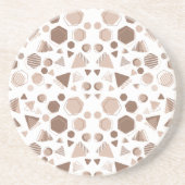 Hexagon & Triangle Pink & Brown auf weißem Muster Getränkeuntersetzer (Vorne)
