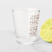 Hexagon & Triangle Pink & Brown auf weißem Muster Schnapsglas (Links)