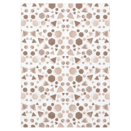 Hexagon & Triangle Pink & Brown auf weißem Muster Tischdecke