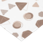 Hexagon & Triangle Pink & Brown auf weißem Muster Tischdecke (Schrägansicht)