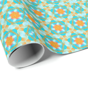Hexagon Türkis Pink Wrapping Paper Geschenkpapier