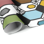 Hexagon und Sternexplosionen Geschenkpapier (Rolleneckpunkt)