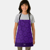 Hexagon Violet Schwarzes Minimalmuster Schürze (Insitu)