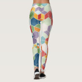 Hexagon Wasserfarbe, Random Mosaik. Leggings (Rückseite)