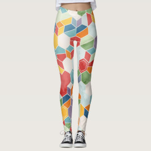 Hexagon Wasserfarbe, Random Mosaik. Leggings