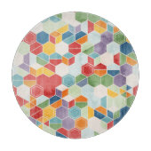 Hexagon Wasserfarbe, Random Mosaik. Schneidebrett (Vorderseite)