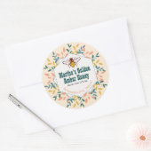 Hexagon Wreath Antique White Honey Jar Runder Aufkleber (Umschlag)