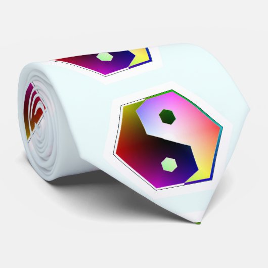 Hexagon Yin Yang Krawatte (Gerollt)