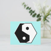 Hexagon Yin Yang Postcard Postkarte (Stehend Vorderseite)