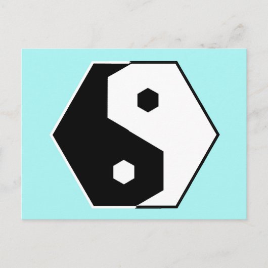 Hexagon Yin Yang Postcard Postkarte (Vorderseite)