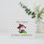 Hexagona Muster Retro House Adressenänderung Ankündigungspostkarte (Stehend Vorderseite)