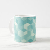 Hexagonal blaues Nahtloses Muster Kaffeetasse (Vorderseite Links)