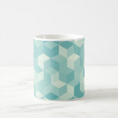 Hexagonal blaues Nahtloses Muster Kaffeetasse (Mittel)