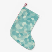 Hexagonal blaues Nahtloses Muster Kleiner Weihnachtsstrumpf (Vorderansicht (hängend))