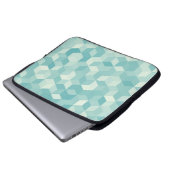 Hexagonal blaues Nahtloses Muster Laptopschutzhülle (Vorne Knopf)
