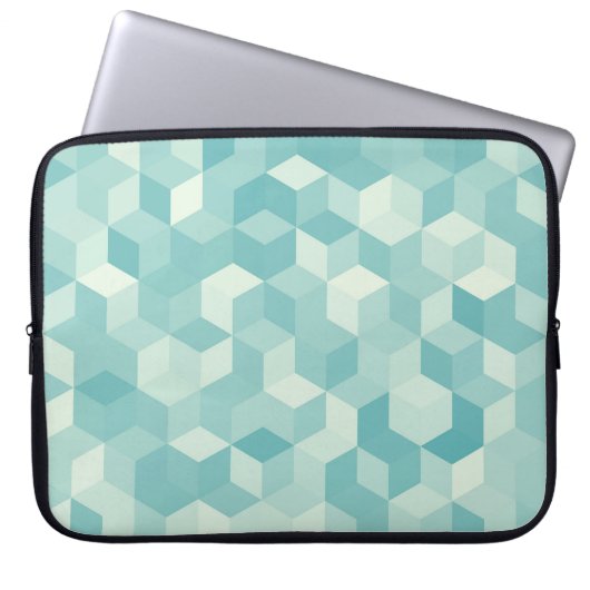 Hexagonal blaues Nahtloses Muster Laptopschutzhülle (Vorderseite)