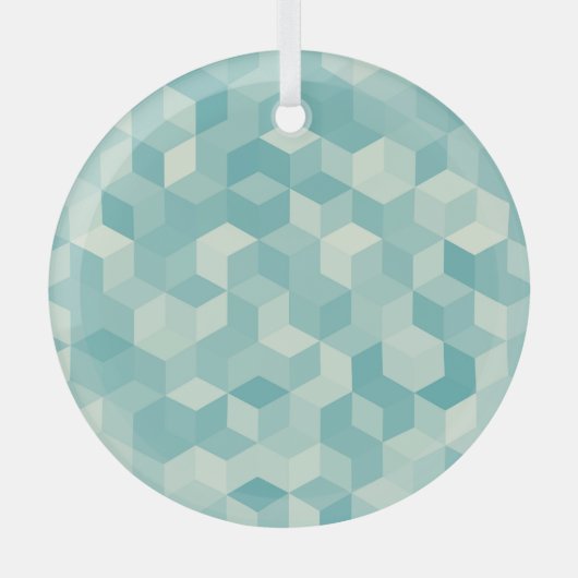 Hexagonal blaues Nahtloses Muster Ornament Aus Glas (Vorderseite)