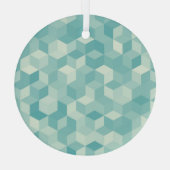 Hexagonal blaues Nahtloses Muster Ornament Aus Glas (Rückseite)