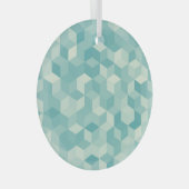 Hexagonal blaues Nahtloses Muster Ornament Aus Glas (Vorderseite Rechts)