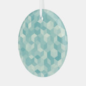 Hexagonal blaues Nahtloses Muster Ornament Aus Glas (Vorderseite links)