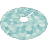 Hexagonal blaues Nahtloses Muster Polyester Weihnachtsbaumdecke (Schrägansicht)