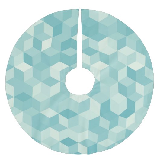 Hexagonal blaues Nahtloses Muster Polyester Weihnachtsbaumdecke (Vorderseite)