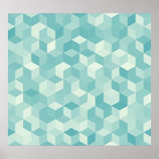 Hexagonal blaues Nahtloses Muster Poster (Vorne)