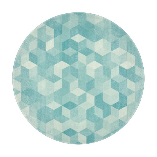 Hexagonal blaues Nahtloses Muster Schneidebrett (Vorderseite)