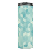 Hexagonal blaues Nahtloses Muster Thermosbecher (Rückseite)